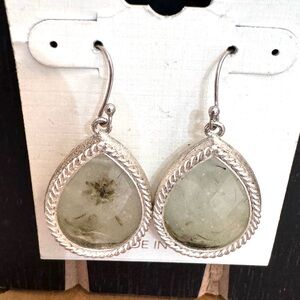 Kay Jewelers Silver Pear Teardrop Earrings~ Natrual Stone